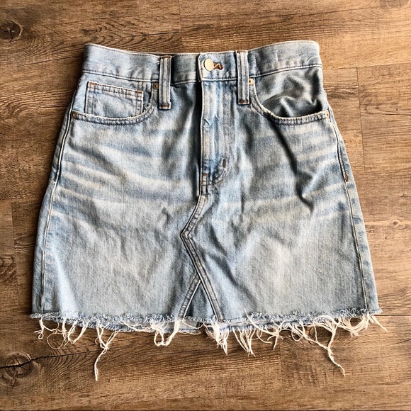 Madewell Rigid A-Line Denim Mini Skirt Size 24 - Picture 2 of 5